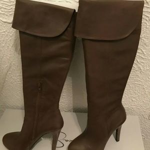 Jessica Simpson Over-the-knee Brown Leather Boots